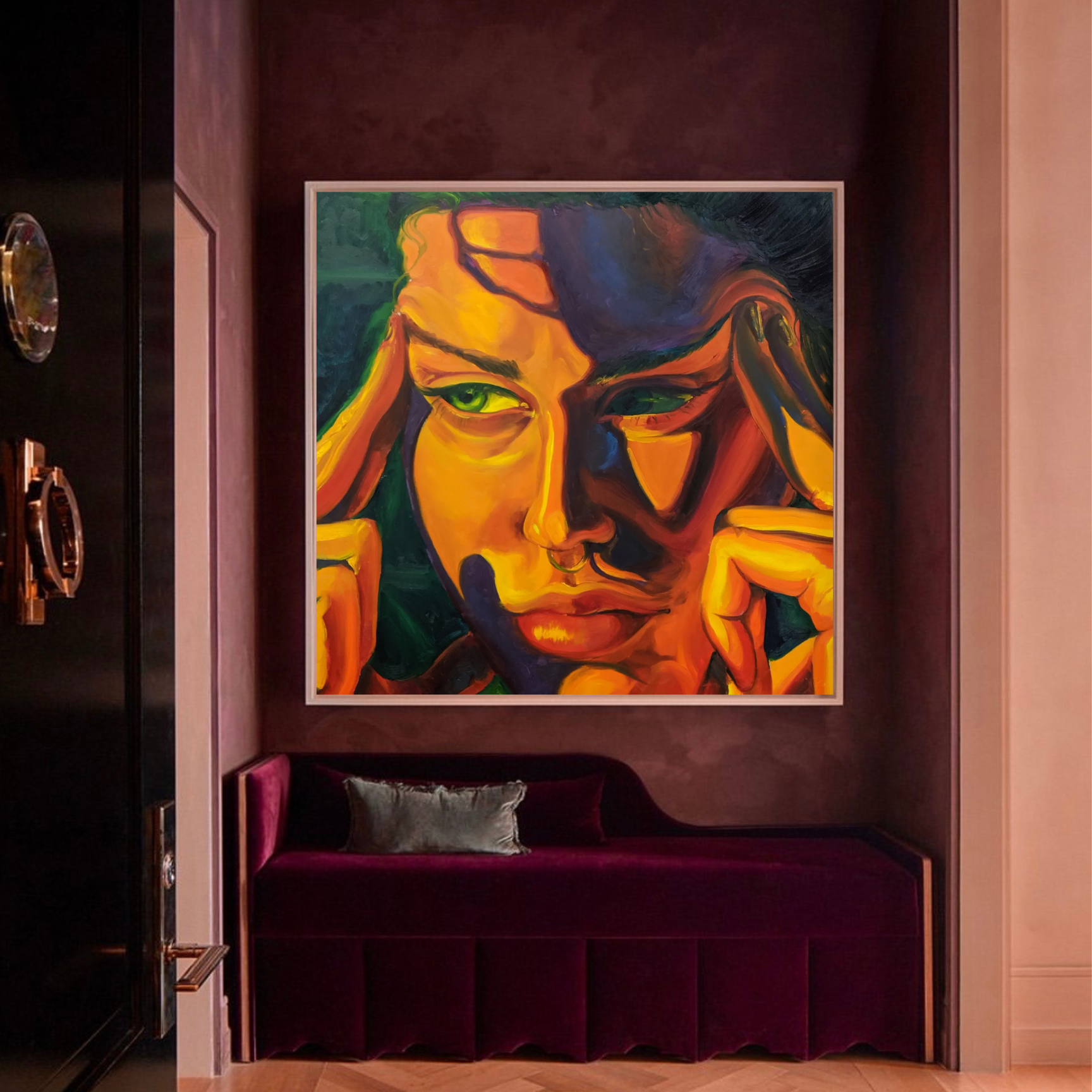 The Thinker, 36x36 Inch Original Painting